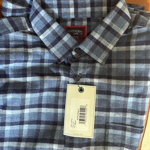 UNTUCKit Men's Blue Plaid Shirt